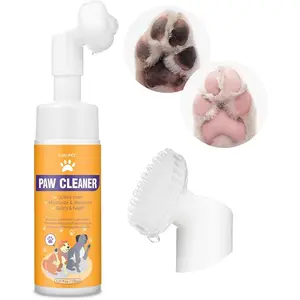 Paw Cleaner for Dogs & Cats, No-Rinse Foaming Pet Foot Washer with Built-in Scrubber Brush for Dirty, Muddy Paws – Suitable for Small, Medium & Large Dogs, Puppies, Kittens (5 fl oz)