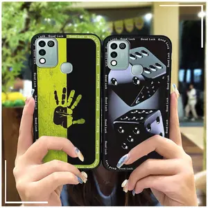 Cartoon Protective Phone Case For infinix Hot10 Play/X688/Hot11Play TPU Phone Protector Cute Phone Pouch Fashion Design Anti-dust Anti-knock Dirt-resistant Soft case Shockproof