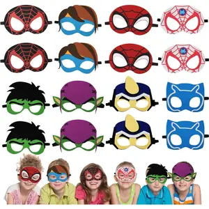 16 Packs Superhero Masks Party Favors for Kids, Superhero Party Supplies for Kids Dress Up Birthday Gift Halloween Cosplay Party Masks Party Supplies
