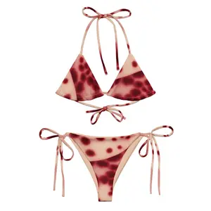 Summer Orchid Print Triangle Bikini: Floral Petal Swimsuit