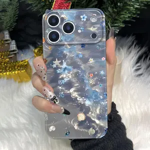 Dreamy Ocean Sea Shell & Flower Phone Case | Blue Aesthetic Protective Cover Phone Case For iPhone 17 16 15 14 13 12 11 PRO PLUS MAX Phone Case #JKFLKHUA7