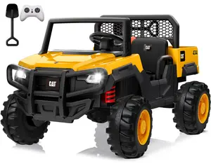 ANPABO 24V Licensed Caterpillar Ride On Dump Truck, 4X100W Powerful Motors, Up to 5Mph, Parent Remote Control, Electric Construction Vehicle w/Dump Bed and Shovel High Performance