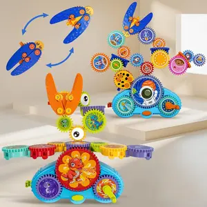 Gear Toy Set for Kids Aged 3+, Creative Learning Blocks, Dual Mode Electric & Manual, Gift for Boys & Girls building Toy 200+ Combos  Screen-Free Engineering Kit, Montessori & Autism Certified Educationa Construction Set 100% Choke-Proof Safe Play