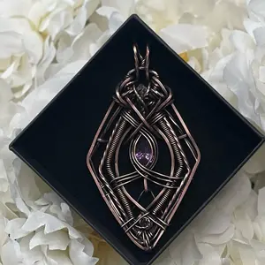 Mystic Quartz Pendant Wrapped in Raw Copper with Clear Quartz Accents Elegant Design for Natural Beauty Enthusiasts