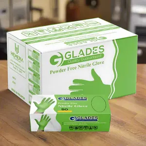 GLADES Green Nitrile Gloves, 8 mil  Medium-XXL Sizes, Nitrile Disposable Gloves with Raised Diamond Grip 500 PCS
