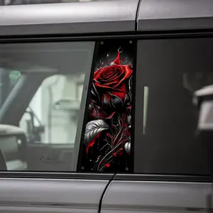 Rose Pattern Car Sticker, Car Window Bumper Sticker, Car Exterior Decoration Accessories, Universal Vinyl Sticker for Car, Truck, Motorcycle, Laptop, Adhesive Vinyl Decal