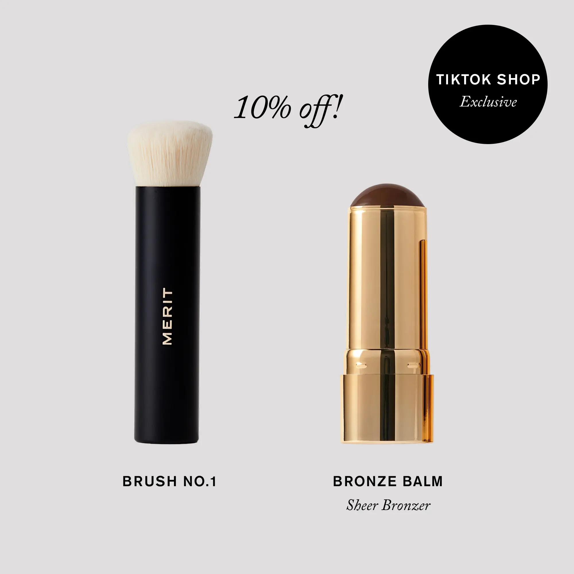 MERIT The Effortless Bronze Duo - Sheer Bronzer & Blending Brush MERIT The Effortless Bronze Duo - Sheer Bronzer & Blending Brush