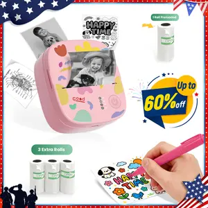 [Promoción]Mini impresora térmica de bolsillo con Bluetooth Incluye 3 rollos de etiquetas Impresora compacta sin tinta para fotos, apuntes de estudio, listas, recordatorios y diarios El regalo de cumpleaños ideal para niños y niñas Memorial Day Sale