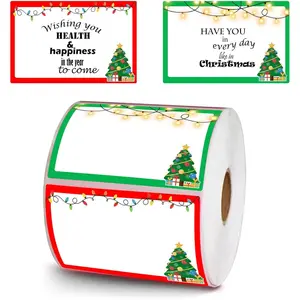 2x3 inch Christmas Themed Direct Thermal Labels Color Coding Dot Labels for Thermal Label Printer Holiday Lights Ornaments Shipping Label Printer for Xmas  Year Party Business 250 count Per Roll
