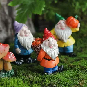 Fairy Garden Mini Gnome Figurines Micro Landscape Desktop Decoration Miniature Dwarfs Statue Hand-painted Handicraft