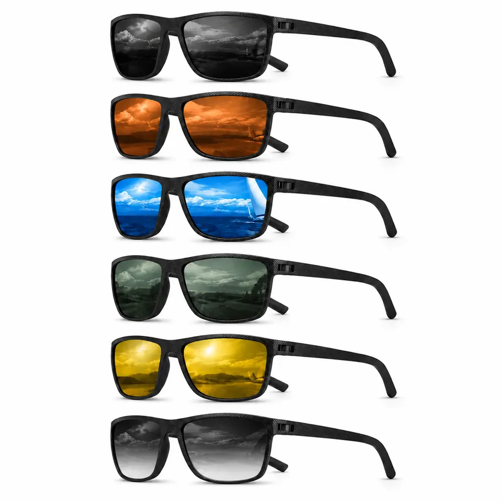 Paleshy 6-Pack Rectangular Flat Top UV Blocking Sunglasses for Women, Men's Accessories, UV400 Polycarbonate Lenses, Lightweight Durable Classic Full Rim Accessories Adults for Golf Driving Daily Use