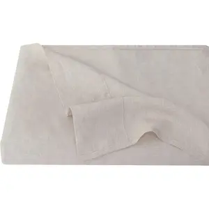 100% Organic Linen Flat Sheet 1 Piece Only-Stone Washed French Flax Queen Size Bed Sheet, Natural Soft Breathable Flat Top Sheet(90"x102")
