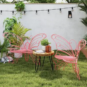 Outdoor Metal Butterfly Chairs, Y2K Aesthetic, Boho & Cottagecore Style, Seating for Patio, Garden, Backyard, Cute & Sturdy for Plant Lovers, Families, Teens