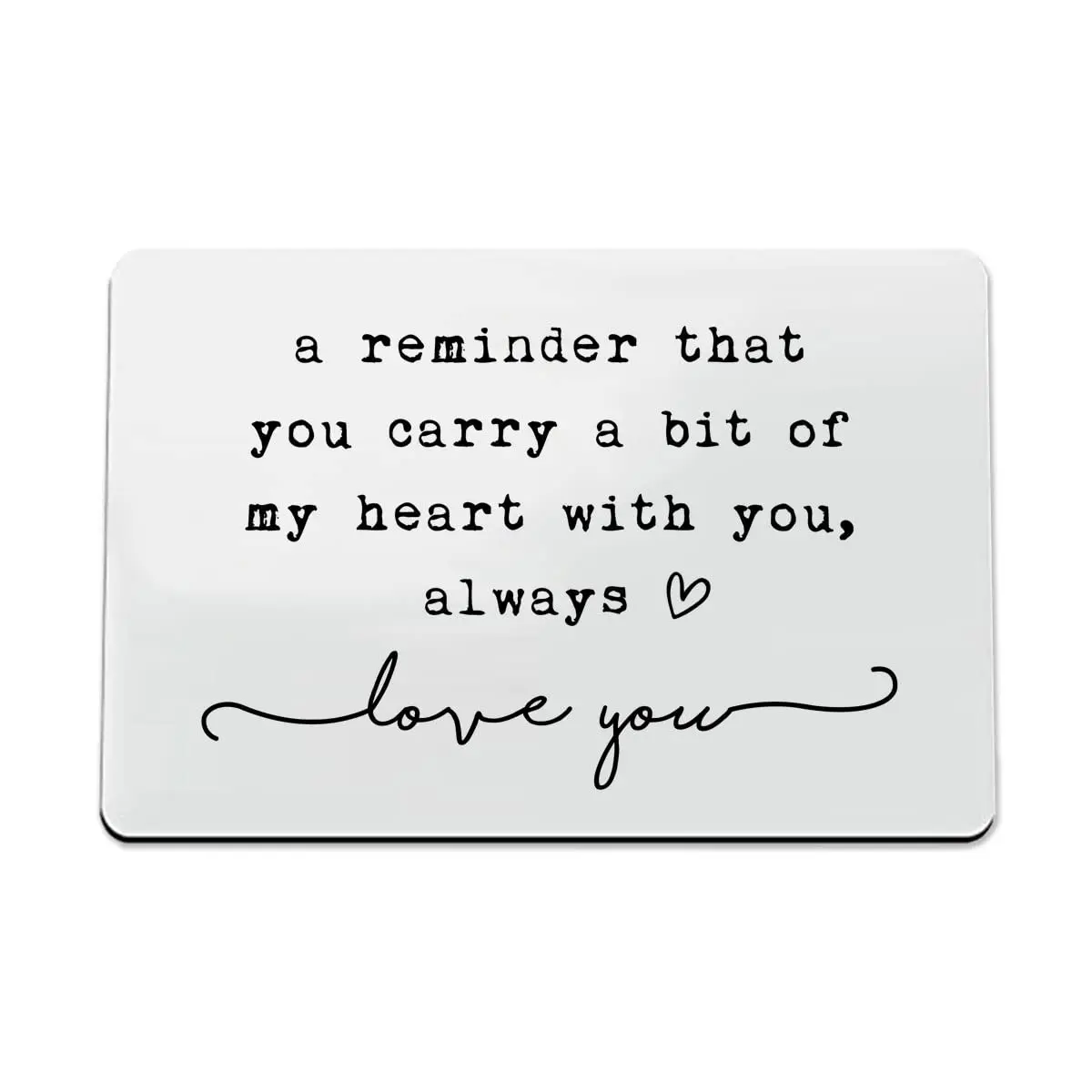 Wallet Insert, Engraved  For Him, Valentine's Day , Birthday , Hubby , Engraved Wallet Insert Card, Reminder You Carry My Heart, Fiance , Husband, Wife, Boyfriend ()