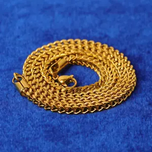 Franco Chain Real Gold Plated Stainless Steel Hip Hop Jewelry
