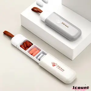 Portable Small Medicine Box, One Day Light-Proof Pill Storage Case, Mini Pocket Size Drug Organizer, Divided Compartment Med Container