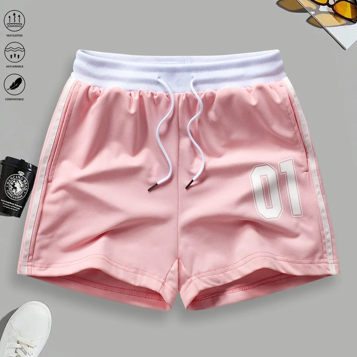 Women’s casual athletic shorts—soft, comfortable, and stylish; suitable for sports, leisure, yoga, tennis/ball games, and everyday wear. Women’s shorts; summer women’s clothing.