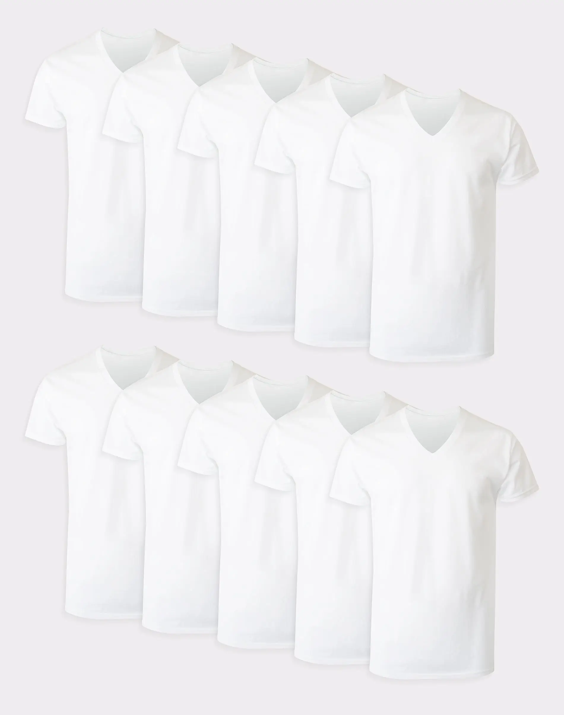 Hanes Men's White V-neck Undershirt Super Value Pack Moisture-wicking Cotton 10-pack Underwear Multi Comfortable Fit Soft Stretch Fabric Breathable 77
