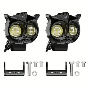2Pack Motorcycle LED Owl Shape with High Low Beam, 2 Light Modes, Universal Driving Light for Motorbikes ATVs Truck, Motorcycle, cars, motorcycle accessories, motorcycle accessories for modifications, Led Front Lights