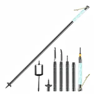 2026New Multi-function 7-in-1 Luminous version Trekking Stick - Retractable Folding Multi-Function, Compass, Tinder, Saw Blade, Screwdriver & Pliers - Premium Outdoor Survival Gear for Hiking. Lightweight Telescopic Carbon Fiber Poles Camping Supplies