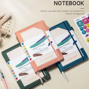Weekly Planner Notebook with Stickers - Achieve Your Goals and Increase Productivity - Perfect for Passion & Happiness