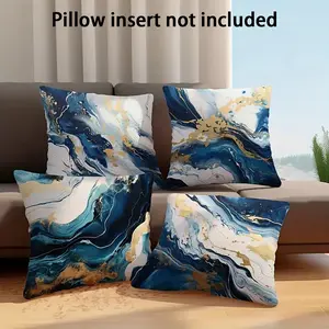 Marble Pattern Cushion Cover, Square Throw Pillow Cover, Household Decoration Supplies for Home Living Room Sofa Couch, Square Seat Cushion