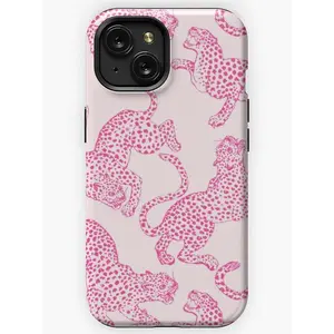 Preppy Pink Cheetah Pattern Phone Case for IPhone 17, 16, 15, 14, 13, 12, 11 Pro Max, X, XR, XS Max, 8, and 7 Plus,screen Protector,fidgets,toys Kids