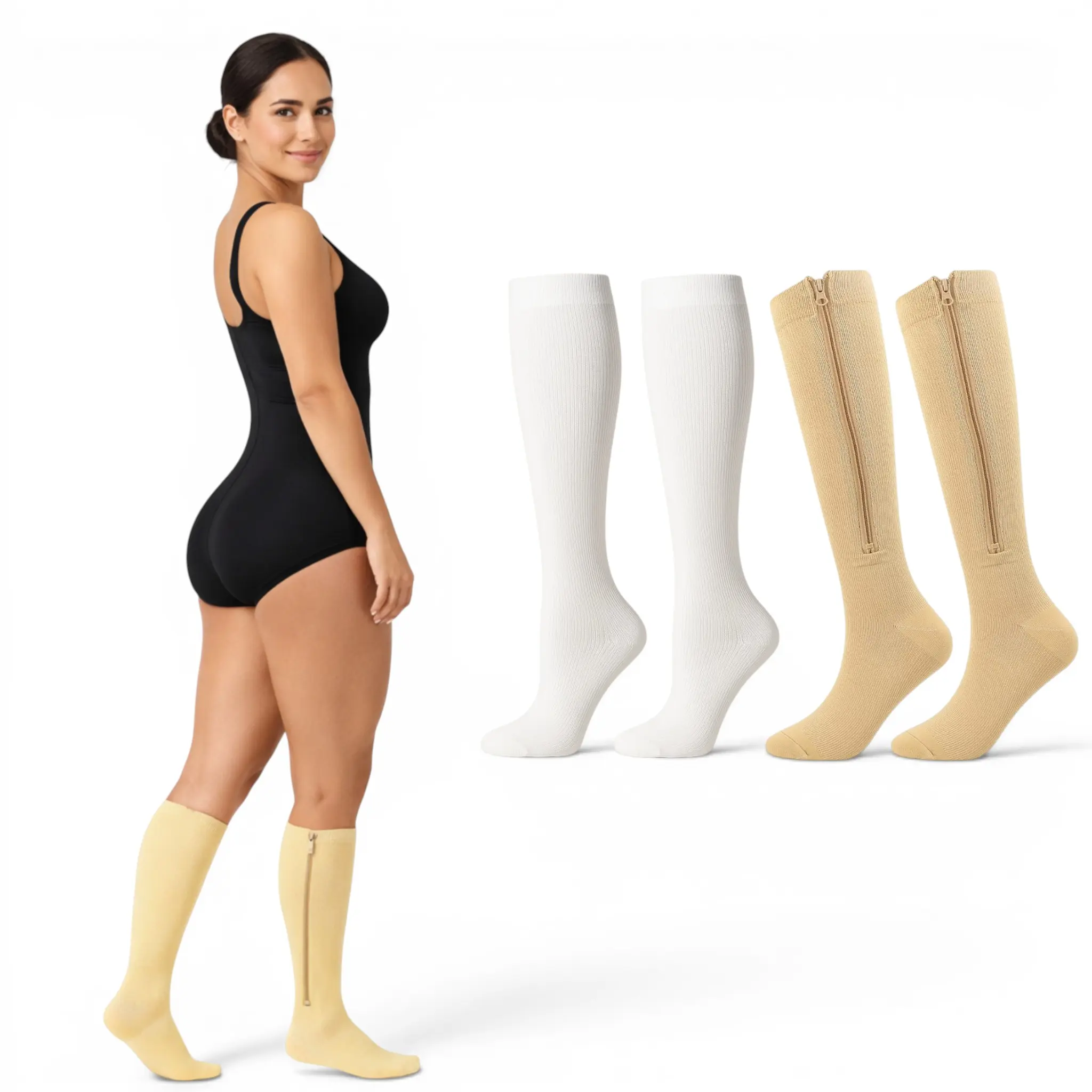 Compression Socks for Women & Men | Nurse Travel Pregnancy Support | Calcetines de Compresión Graduated 20-30 mmHg Knee High Anti-Swelling Leg Relief