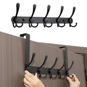 Multifunctional Storage Hook, 1 Count Summer 5 in 1 Door Back Hanging Coat Hook, Wall Mounted Multifunctional Hook, Home Organizer for Bathroom Bedroom Kitchen, Room Accessories, Room Organization Products, Wall Mount Compatible, Shower Hook