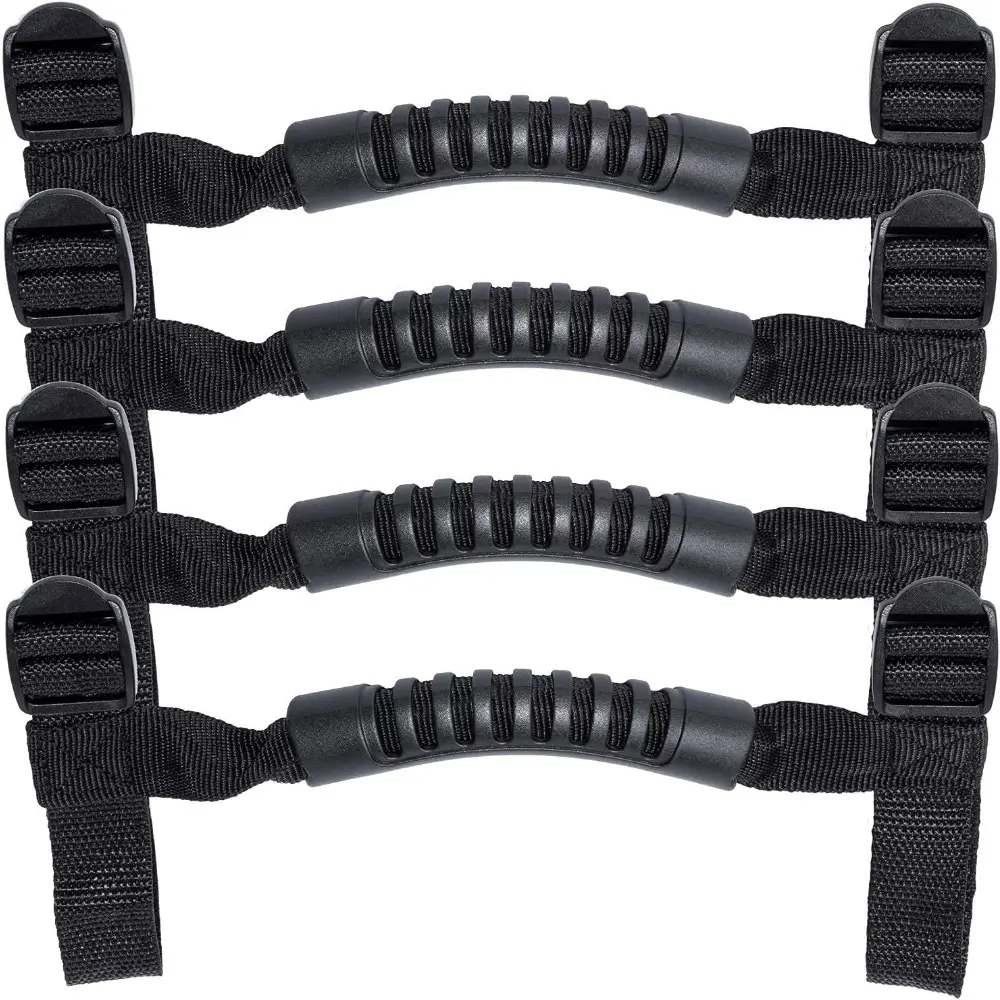 4 x Roll Bar Grab Handles Grip Handle For Jeep Wrangler YJ,TJ,JK,JKU,JL,JLU Sports,Sahara,Freedom,Rubicon,X & Unlimited 1955-2024 2025 (Black)
