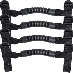 4 x Roll Bar Grab Handles Grip Handle For Jeep Wrangler YJ,TJ,JK,JKU,JL,JLU Sports,Sahara,Freedom,Rubicon,X & Unlimited 1955-2024 2025 (Black)
