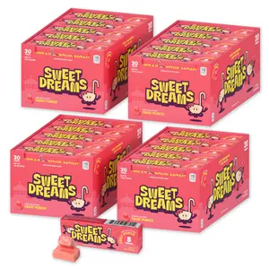 Sweet Dreams Center-Filled Soft Chewy Candy  Gluten-Free Fruit Chews | Fruit Punch Pack- 20 Sticks Per Box- 8 Pieces Per Stick