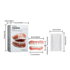 Oralhoe Premium Denture Set - Upper & Lower Flexible Veneer Dentures for Instant Smile Restoration, Non-Invasive Tooth Gap Filler, Whitening Kit with Dental Bonding Beads, High-Quality Realistic Dentures