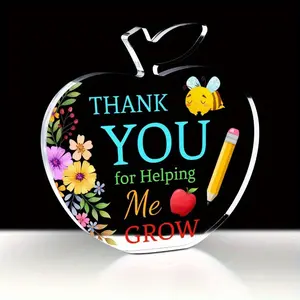 Acrylic Apple Plaque, Teacher Appreciation Day Gift For Women, Teacher Birthday Gift For Teachers, Birthday Gift, Art Craft Ornament Gift Memorial Gift Table Centerpieces Remembrance Décor