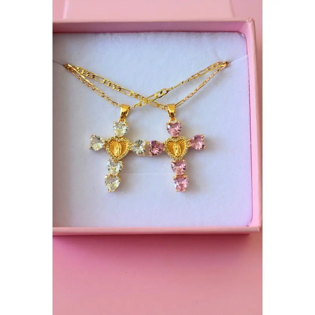 Heart Mary Cross In 2 Colors