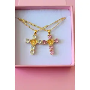 Heart Mary Cross In 2 Colors