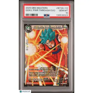 2025 Dragon Ball B28 Prismatic Clash Goku, PWR Through Evo PSA 10 #BT28-112