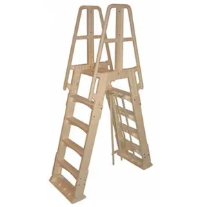 Vinyl Works SLA-T Slide Lock Above Ground Swimming Pool Taupe A Frame Ladder