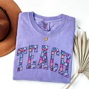 Comfort Colors Floral Teacher TShirt Gift For Teacher, Retro Teach Tee, Teacher Appreciation, Teacher Graduation, Student Teacher Gift