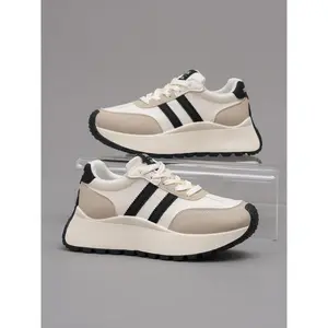 Women's Fashionable Lace Up Platform Sneakers, Casual Breathable Comfortable Sports Running Shoes, All-match Round Toe Chunky Sneakers for Daily Life, Girl, Trendy Walking Sneaker