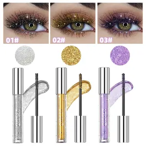 Waterproof Colorful Lengthening Mascara, Dense Curling Lashes, Sparkling Glitter, Stage Makeup, Long-Lasting No Smudge, Shimmer Eyelash Gloss