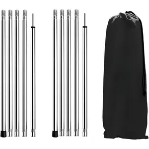 Adjustable Tent Poles - Heavy Duty Stainless Steel, Lightweight, 78" Collapsible Telescoping Camping Poles Set of 2 for Tarp, Awning, Tent, Hiking Tarp Shelter