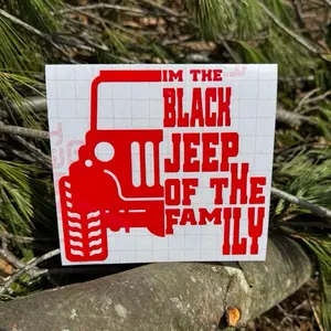 I’m The Black Jeep Of The Family Decal - Waterproof Permanent Vinyl for Smooth Surfaces - Bright Colors Last Indoors Outdoors - Various Sizes Available