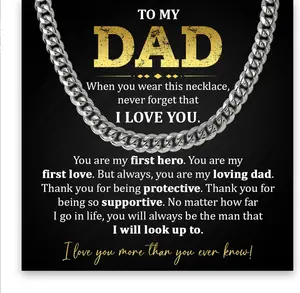 To My Dad Necklace - Jewelry Gift For Fathers Day, Men's Cuban Necklace To My Father Necklace - Happy Fathers Day Gift