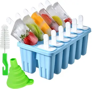 6, 10 Or 12 Pieces Reusable Silicone Popsicle Molds - Easy Release