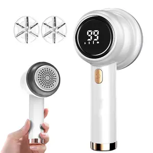 Fabric Shaver - Wireless Rechargeable LED Display 6-Leaf Blades, 3-Speed Electric Lint Shaver for Clothes, Furniture, Sweater & Curtain