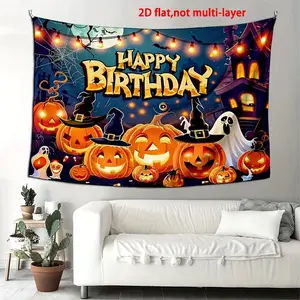 2D Flat Spring Cherry Print Polyester Backdrop Decor - 1pc Summervibes Garden Theme Banner for Weddings, Photo Booths, Birthday & Home Festive Party Supplies