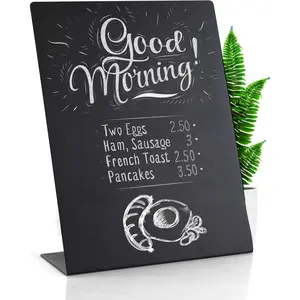 Metal Chalkboard Sign 8  1/2  x 11 inches -  Signs for Party Buffet, Mini Chalkboard Sign,  Display Card, Kitchen Tabletop Chalkboards, Small Standing Menu Boards for Wedding