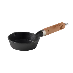 KAWASIMAYA Mini Cast Iron Frying Pan 3.9 Inch - For Eggs, Dumplings & Small Portions, Kitchen Essential