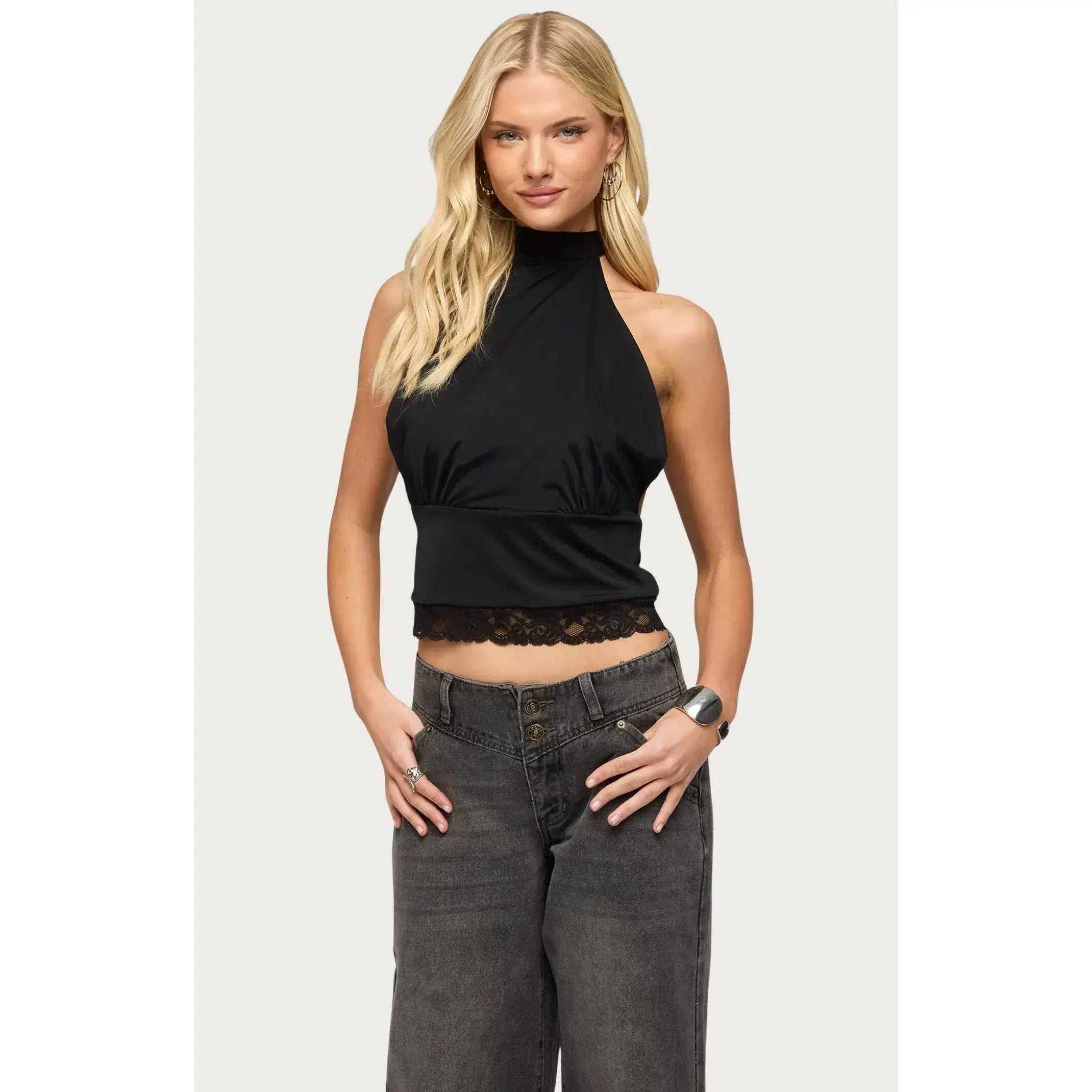 Edikted Women's Sandra Lacey High Neck Halter Top